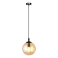 Hanglamp aan snoer COSMO 1xE14/10W/230V Ø 14 cm zwart/rookbeige