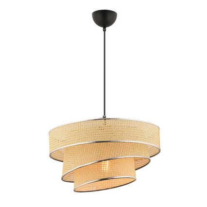 Hanglamp aan snoer COUPER 1xE27/60W/230V beige/glanzend chroom