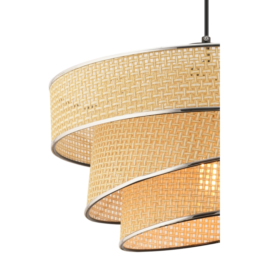 Hanglamp aan snoer COUPER 1xE27/60W/230V beige/glanzend chroom