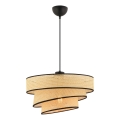Hanglamp aan snoer COUPER 1xE27/60W/230V beige/zwart