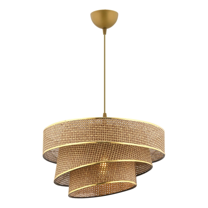 Hanglamp aan snoer COUPER 1xE27/60W/230V bruin/goud