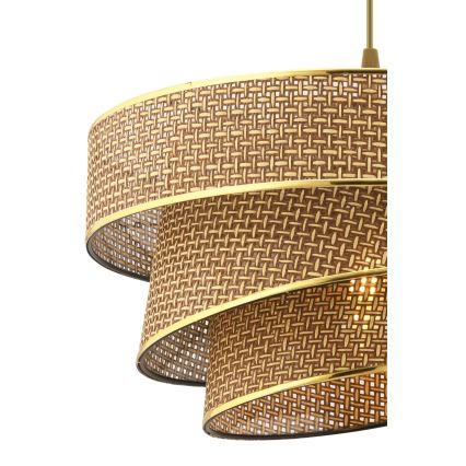 Hanglamp aan snoer COUPER 1xE27/60W/230V bruin/goud