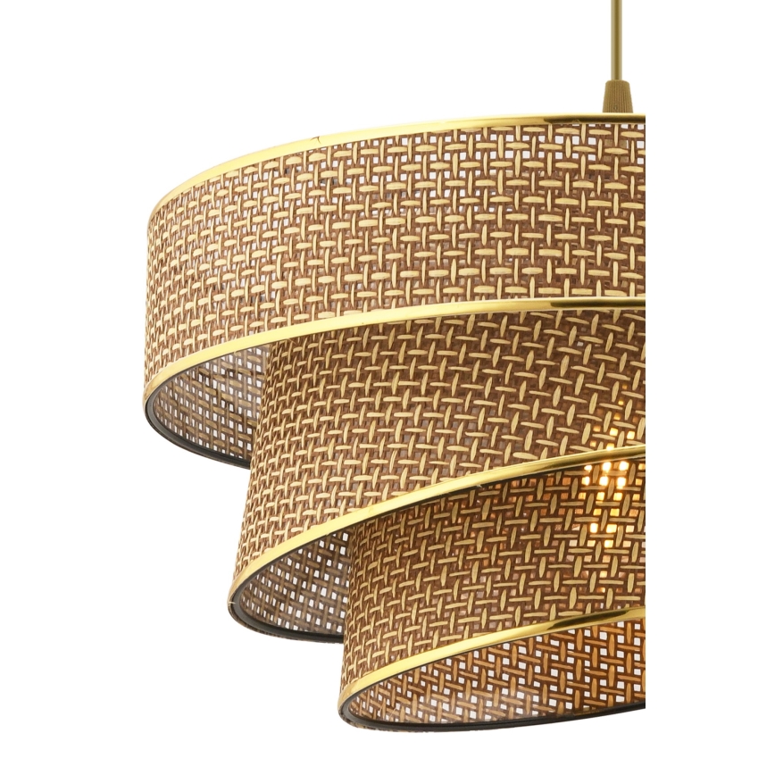 Hanglamp aan snoer COUPER 1xE27/60W/230V bruin/goud
