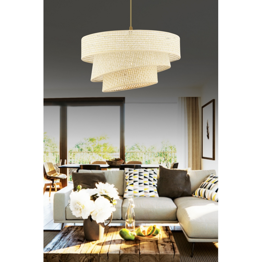 Hanglamp aan snoer COUPER 1xE27/60W/230V crème