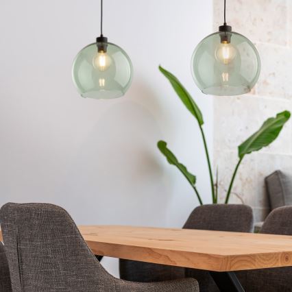 Hanglamp aan snoer CUBUS 1xE27/15W/230V zwart/rookgroen