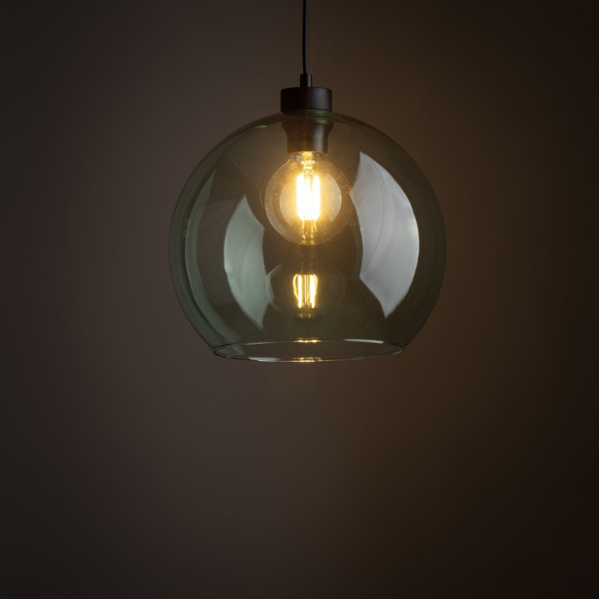 Hanglamp aan snoer CUBUS 1xE27/15W/230V zwart/rookgroen