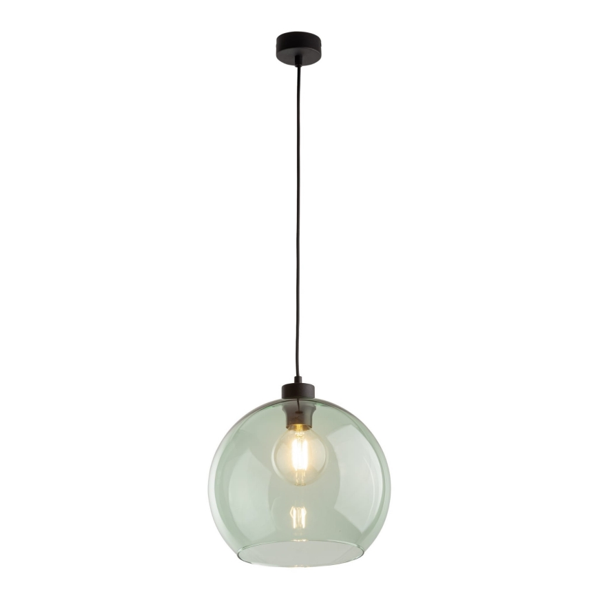 Hanglamp aan snoer CUBUS 1xE27/15W/230V zwart/rookgroen