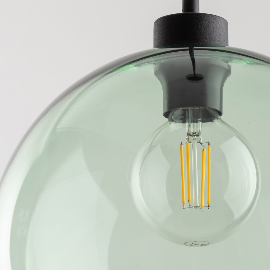 Hanglamp aan snoer CUBUS 1xE27/15W/230V zwart/rookgroen