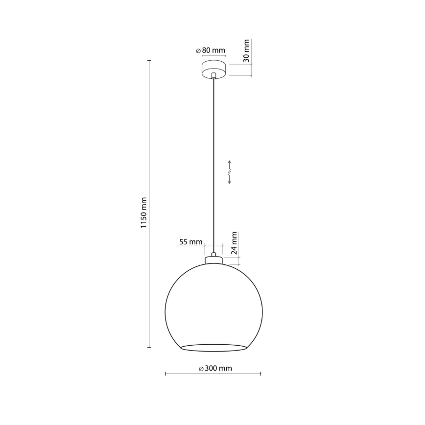 Hanglamp aan snoer CUBUS 1xE27/15W/230V zwart/rookgroen