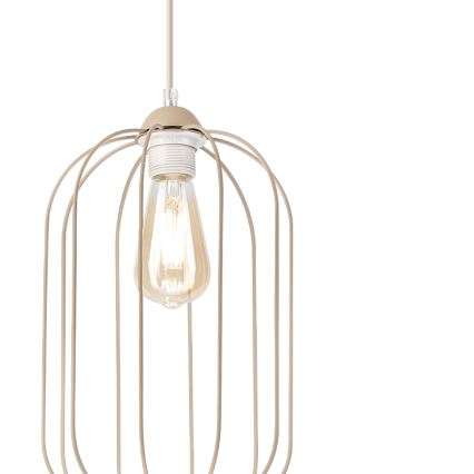 Hanglamp aan snoer DESTELLO 1xE27/15W/230V Ø 21 cm beige