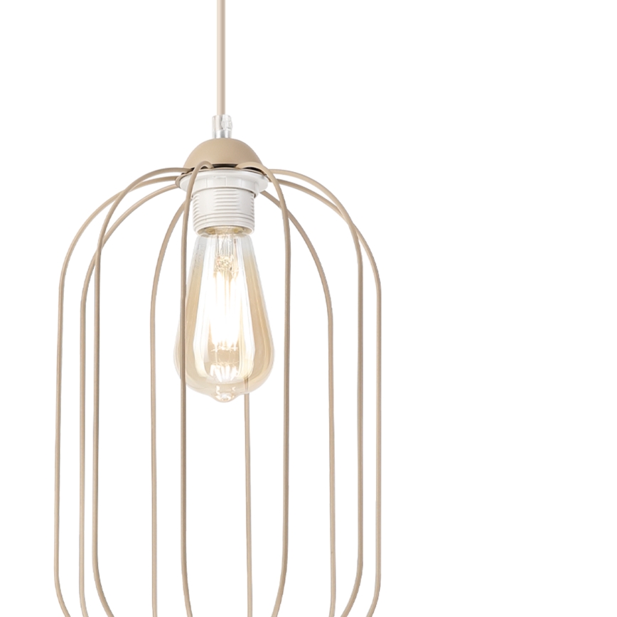 Hanglamp aan snoer DESTELLO 1xE27/15W/230V Ø 21 cm beige