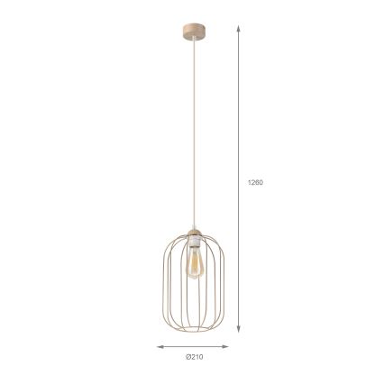 Hanglamp aan snoer DESTELLO 1xE27/15W/230V Ø 21 cm beige