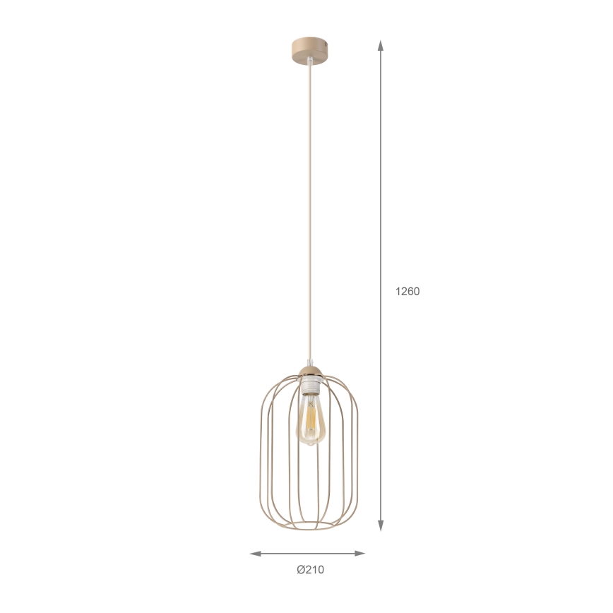 Hanglamp aan snoer DESTELLO 1xE27/15W/230V Ø 21 cm beige
