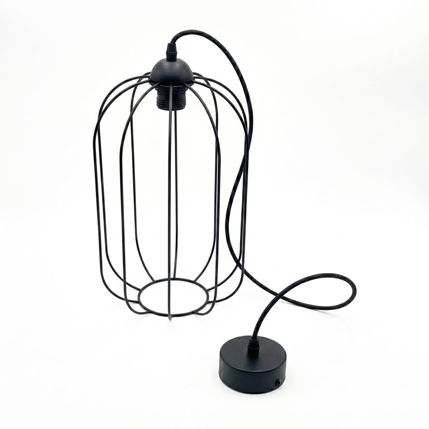 Hanglamp aan snoer DESTELLO 1xE27/15W/230V Ø 21 cm zwart