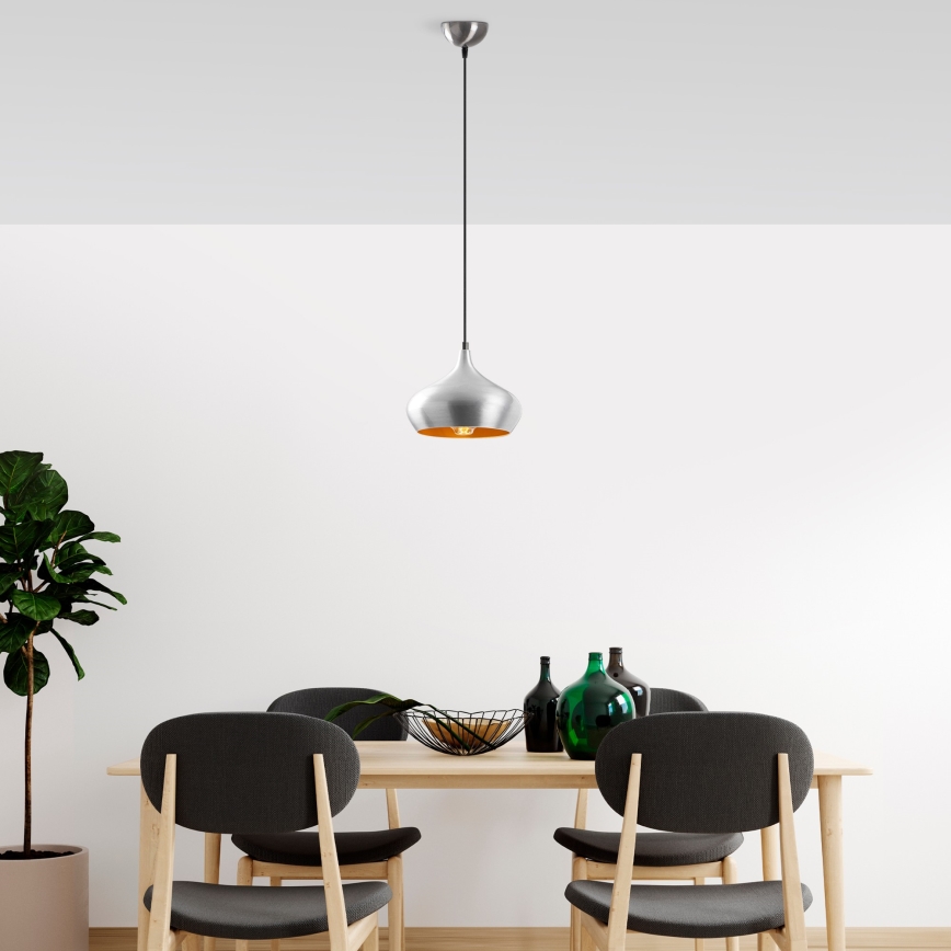 Hanglamp aan snoer DODO 1xE27/40W/230V mat chroom