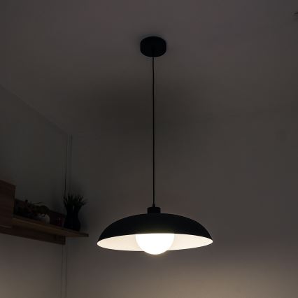 Hanglamp aan snoer ECLIPSE 1xE27/15W/230V zwart/wit