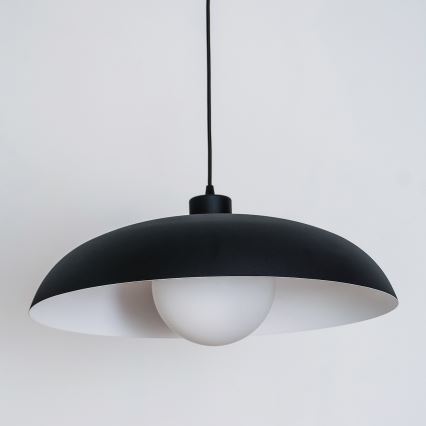 Hanglamp aan snoer ECLIPSE 1xE27/15W/230V zwart/wit