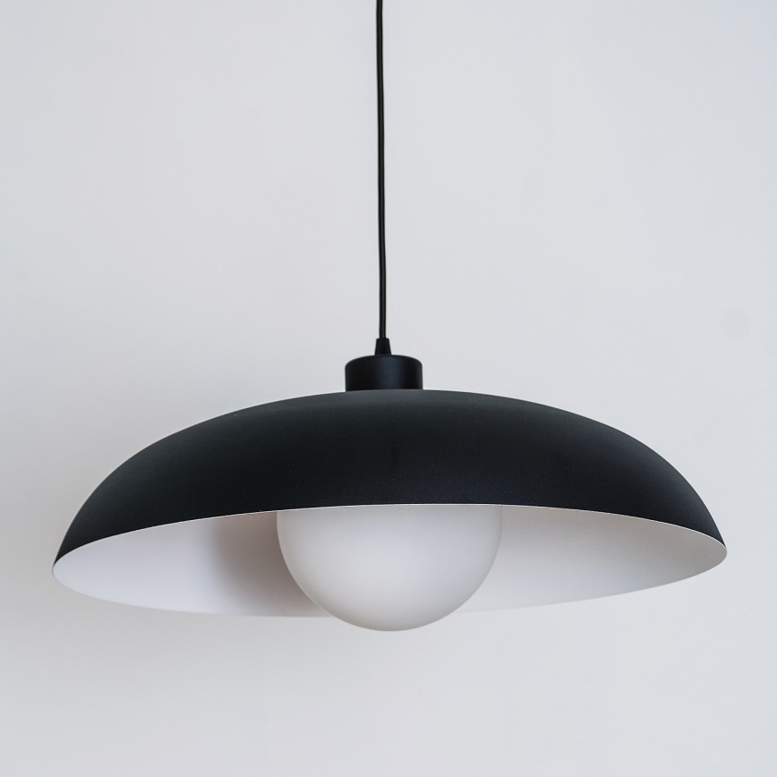 Hanglamp aan snoer ECLIPSE 1xE27/15W/230V zwart/wit