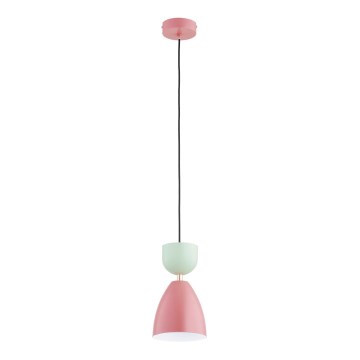Hanglamp aan snoer ENTORI 1xE27/15W/230V roze/mintgroen