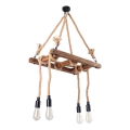 Hanglamp aan snoer EREBOS 4xE27/40W/230V bruin