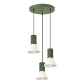 Hanglamp aan snoer ESTRIA, 3x E14/10W/230V, Ø 30 cm, groen