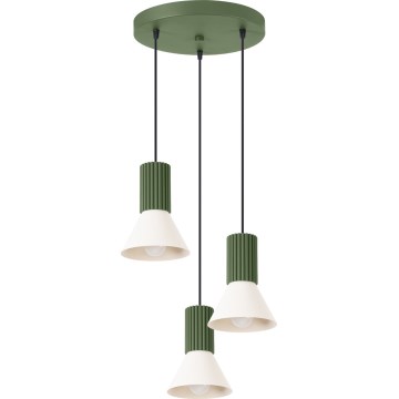 Hanglamp aan snoer ESTRIA, 3x E14/10W/230V, Ø 30 cm, groen