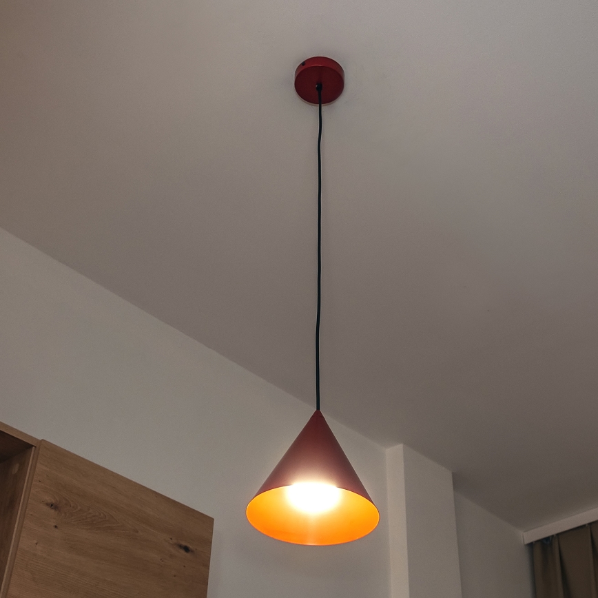Hanglamp aan snoer ETNA II 1xE27/15W/230V, Ø 18,5 cm, rood