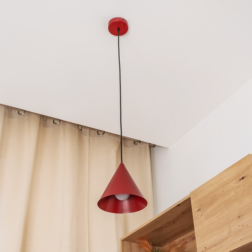 Hanglamp aan snoer ETNA II 1xE27/15W/230V, Ø 18,5 cm, rood