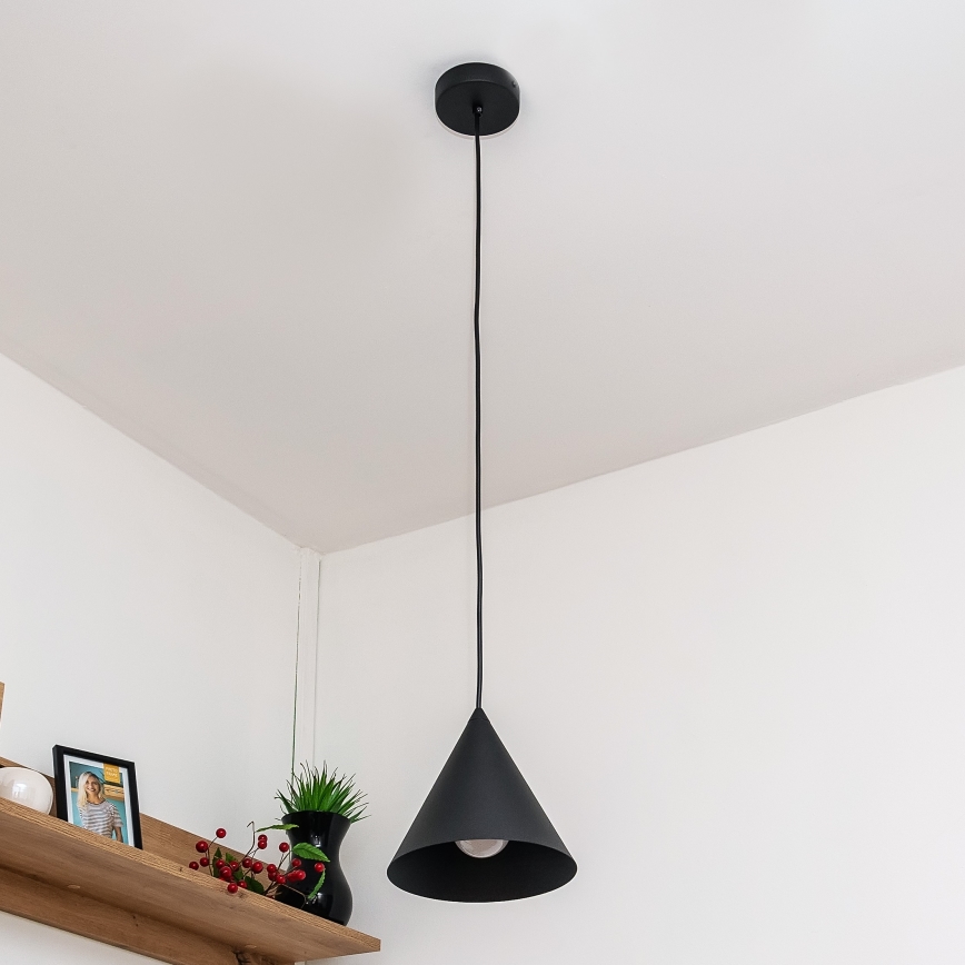 Hanglamp aan snoer ETNA II 1xE27/15W/230V, Ø 18,5 cm, zwart