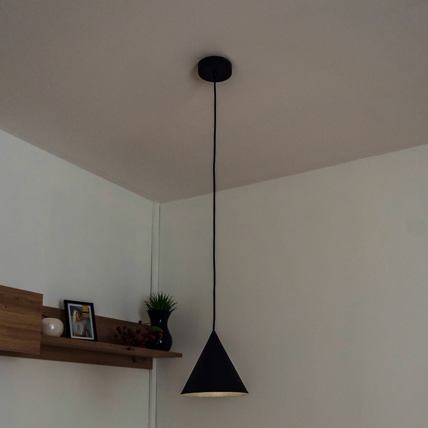 Hanglamp aan snoer ETNA II 1xE27/15W/230V, Ø 18,5 cm, zwart