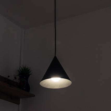 Hanglamp aan snoer ETNA II 1xE27/15W/230V, Ø 18,5 cm, zwart