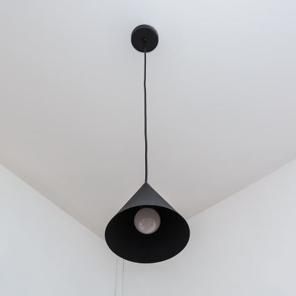 Hanglamp aan snoer ETNA II 1xE27/15W/230V, Ø 18,5 cm, zwart