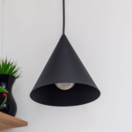 Hanglamp aan snoer ETNA II 1xE27/15W/230V, Ø 18,5 cm, zwart