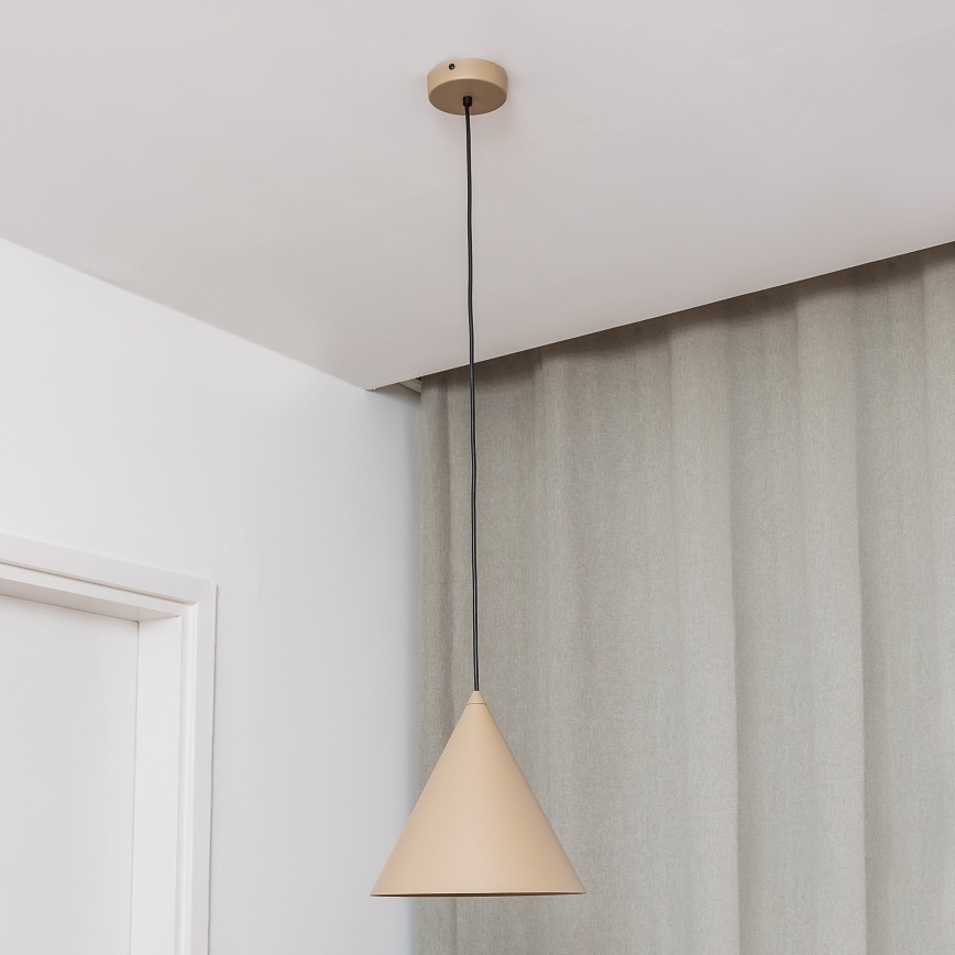 Hanglamp aan snoer ETNA II 1xE27/15W/230V Ø 25 cm beige
