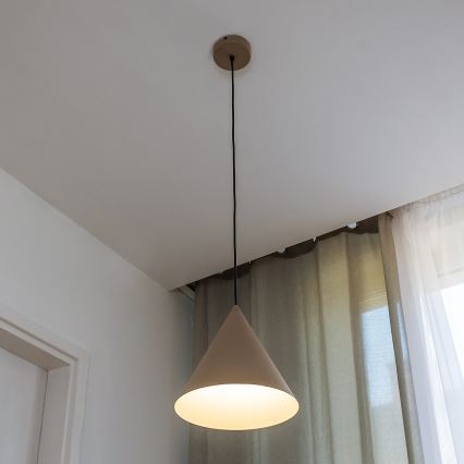 Hanglamp aan snoer ETNA II 1xE27/15W/230V Ø 25 cm beige