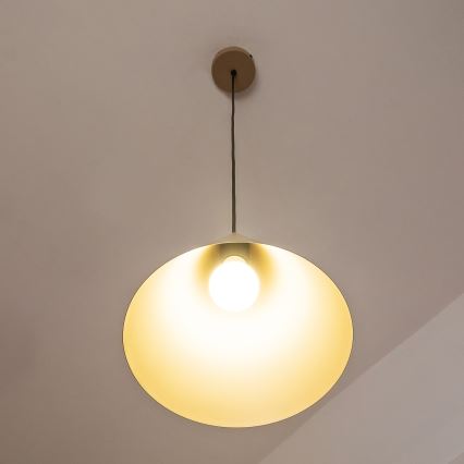Hanglamp aan snoer ETNA II 1xE27/15W/230V Ø 25 cm beige
