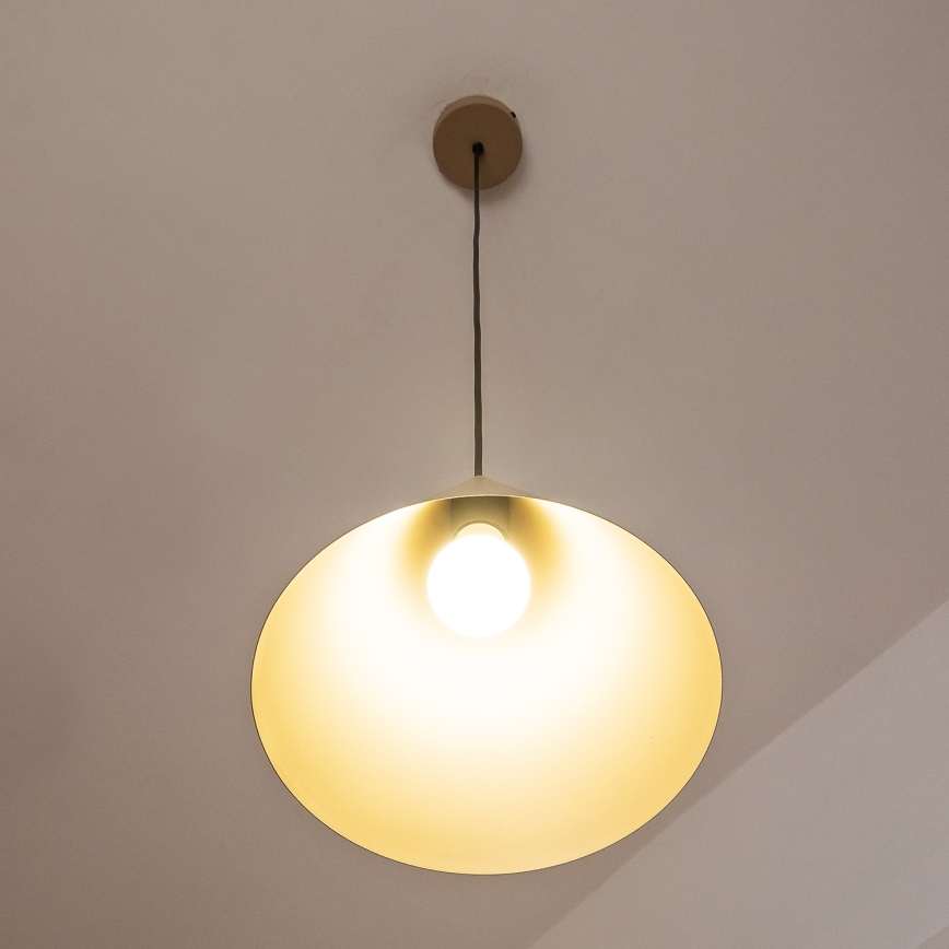 Hanglamp aan snoer ETNA II 1xE27/15W/230V Ø 25 cm beige