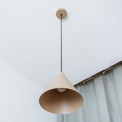 Hanglamp aan snoer ETNA II 1xE27/15W/230V Ø 25 cm beige