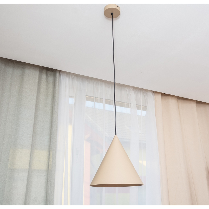 Hanglamp aan snoer ETNA II 1xE27/15W/230V Ø 25 cm beige