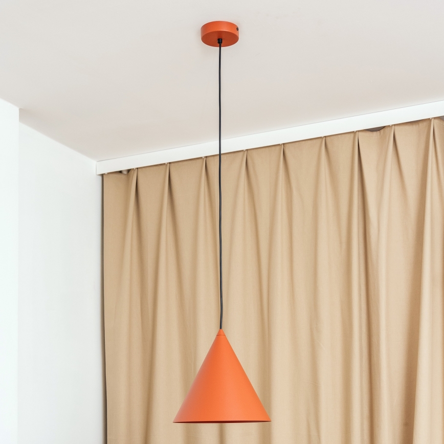 Hanglamp aan snoer ETNA II 1xE27/15W/230V Ø 25 cm oranje