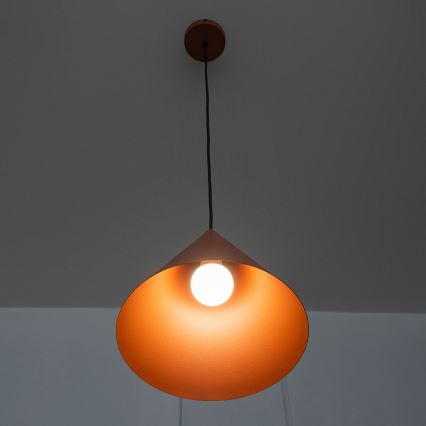 Hanglamp aan snoer ETNA II 1xE27/15W/230V Ø 25 cm oranje
