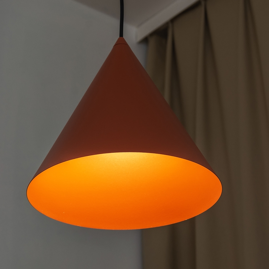 Hanglamp aan snoer ETNA II 1xE27/15W/230V Ø 25 cm oranje