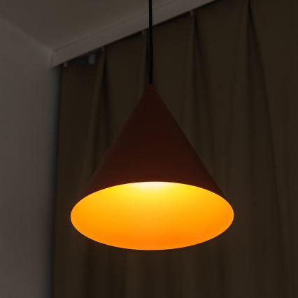 Hanglamp aan snoer ETNA II 1xE27/15W/230V Ø 25 cm oranje
