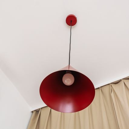 Hanglamp aan snoer ETNA II 1xE27/15W/230V Ø 25 cm rood