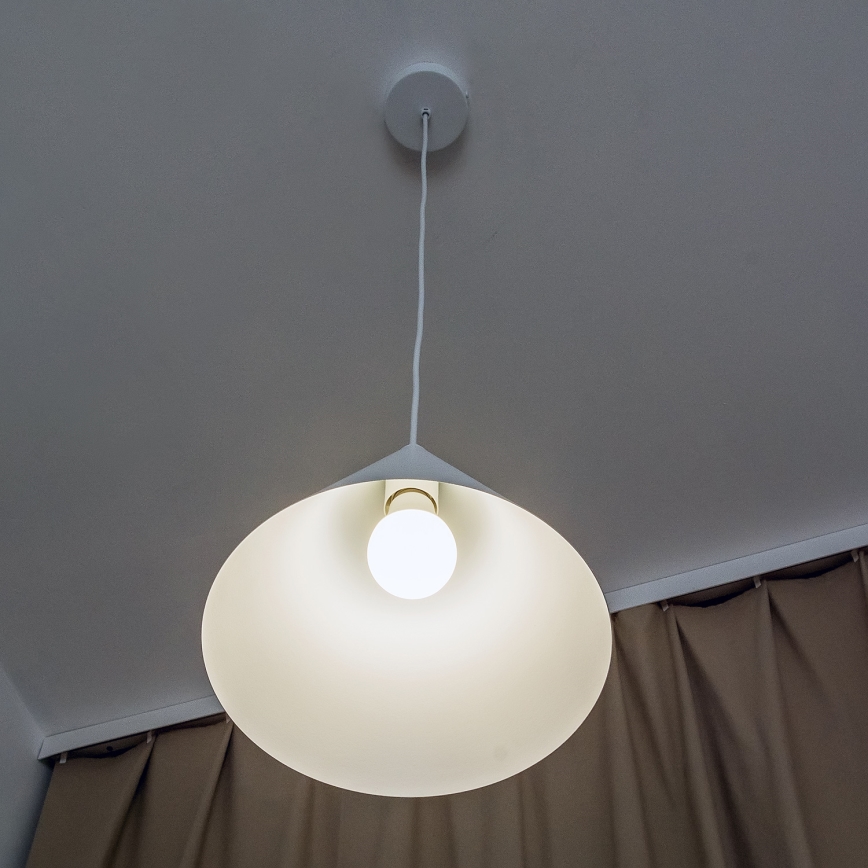 Hanglamp aan snoer ETNA II 1xE27/15W/230V Ø 25 cm wit
