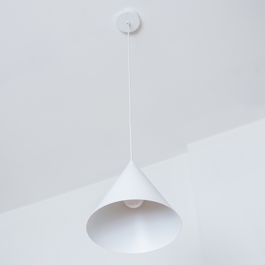 Hanglamp aan snoer ETNA II 1xE27/15W/230V Ø 25 cm wit