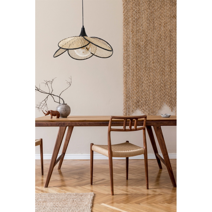 Hanglamp aan snoer FUME 1xE27/40W/230V Ø 45 cm zwart/beige