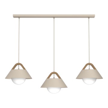Hanglamp aan snoer FUNDA 3xE27/15W/230V beige