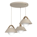 Hanglamp aan snoer FUNDA 3xE27/15W/230V beige
