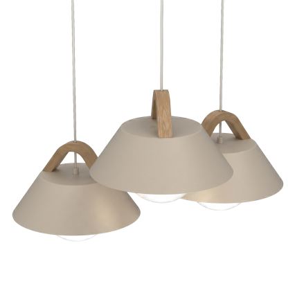 Hanglamp aan snoer FUNDA 3xE27/15W/230V beige
